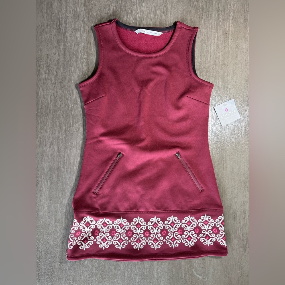 NWT Athleta Maroon Hot When You’re Not Mini Dress XS